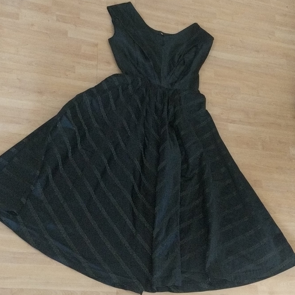 Black sl-less dressy dress, vintage -40's